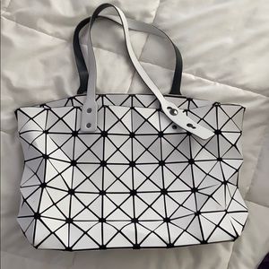 White Geometric Bag